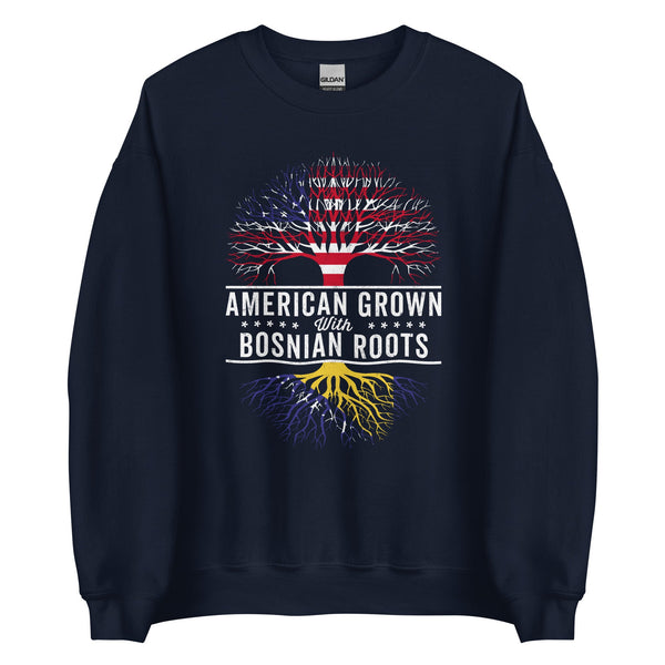 American Grown Bosnian Roots Flag Sweatshirt