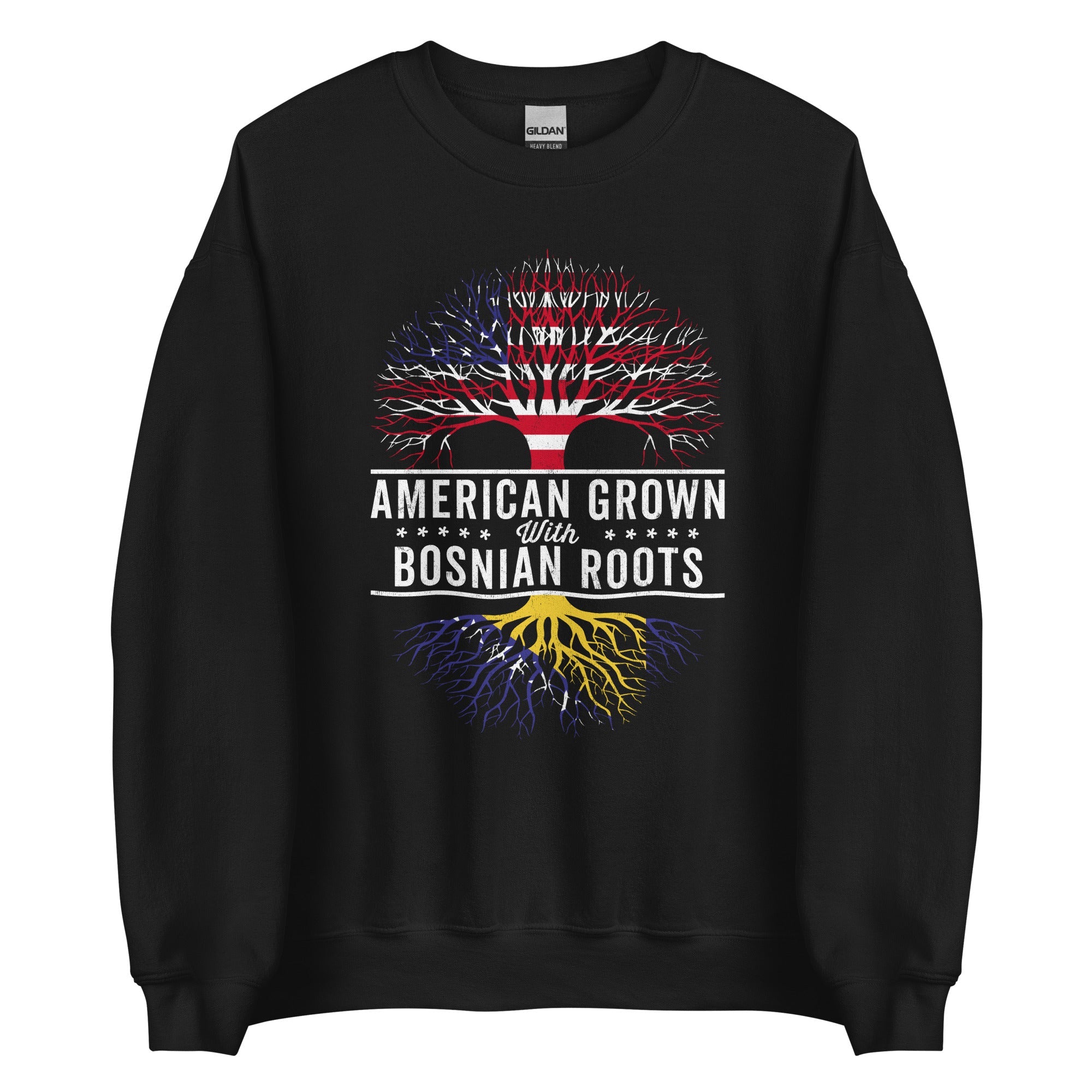 American Grown Bosnian Roots Flag Sweatshirt