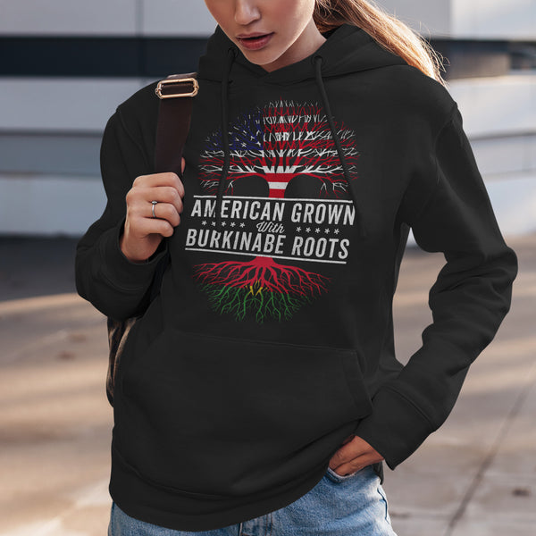 American Grown Burkinabe Roots Flag Hoodie