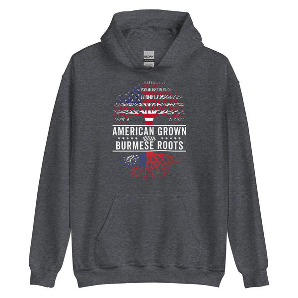 American Grown Burmese Roots Flag Hoodie