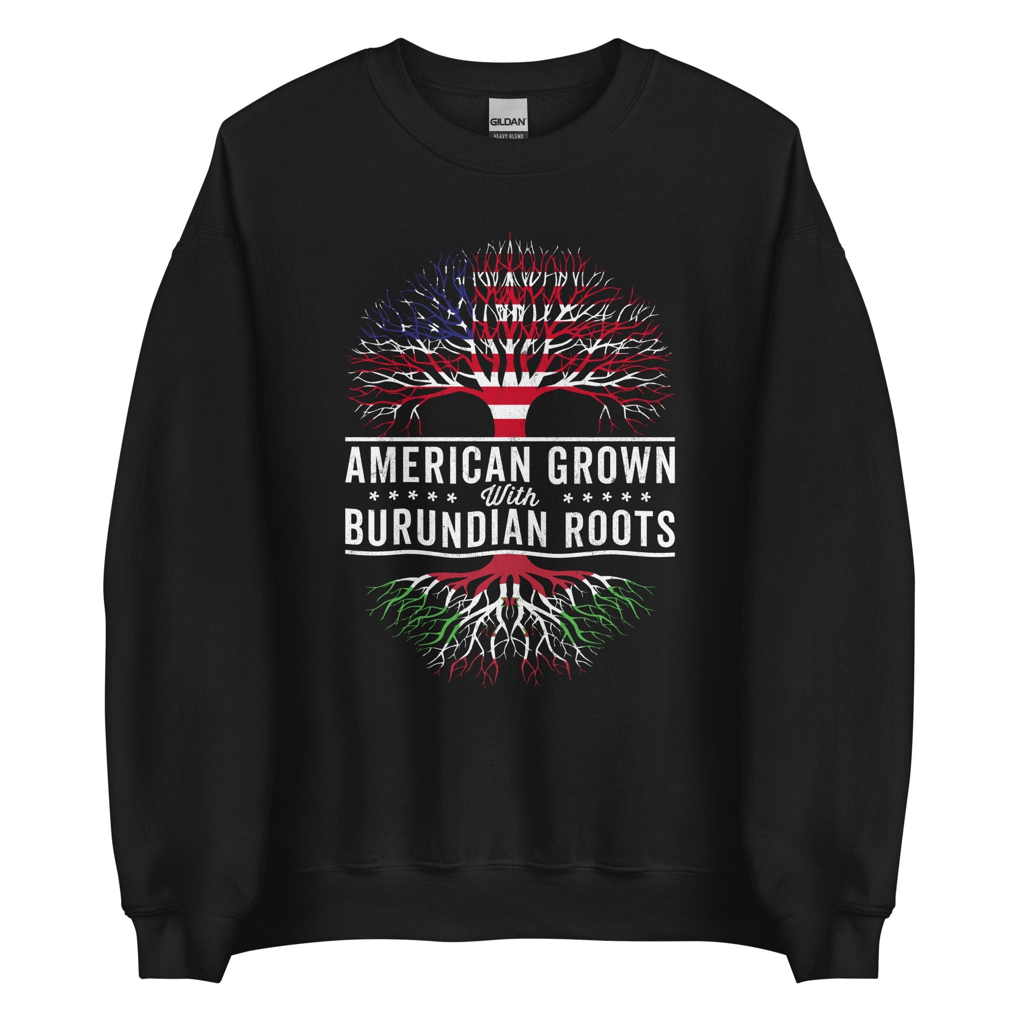 American Grown Burundian Roots Flag Sweatshirt