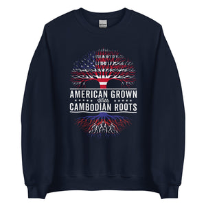 American Grown Cambodian Roots Flag Sweatshirt
