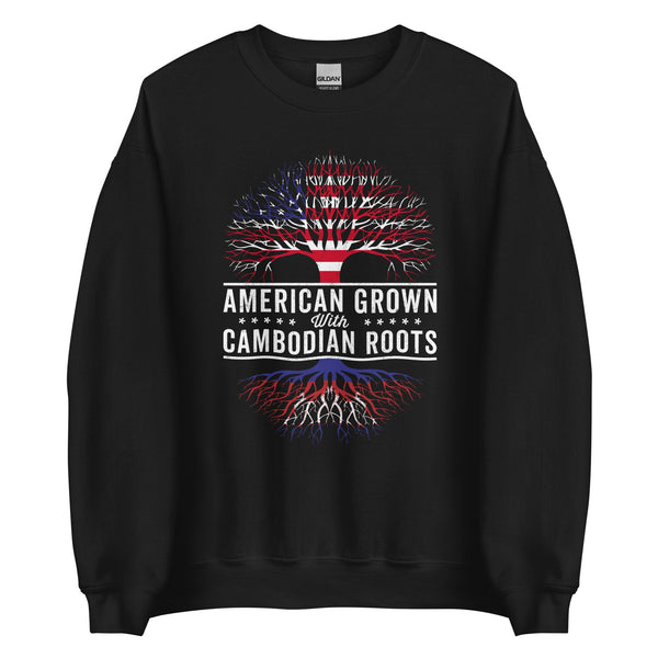 American Grown Cambodian Roots Flag Sweatshirt