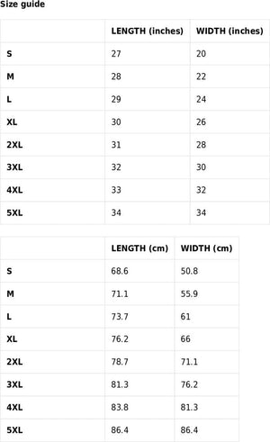 American Grown Central African Roots Hoodie-Size guide