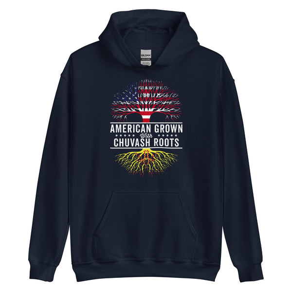 American Grown Chuvash Roots Flag Hoodie