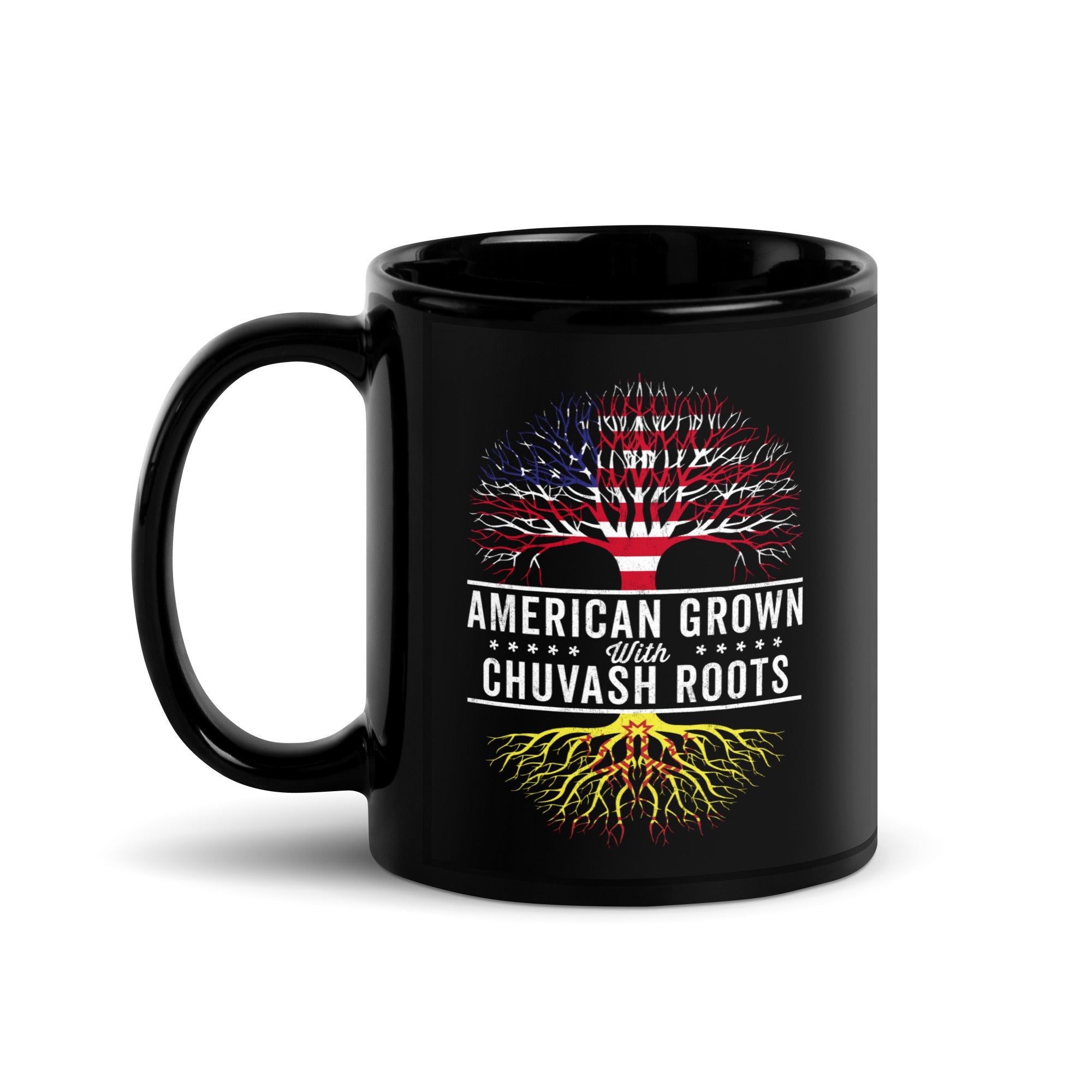 American Grown Chuvash Roots Flag Mug