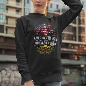 American Grown Chuvash Roots Flag Sweatshirt