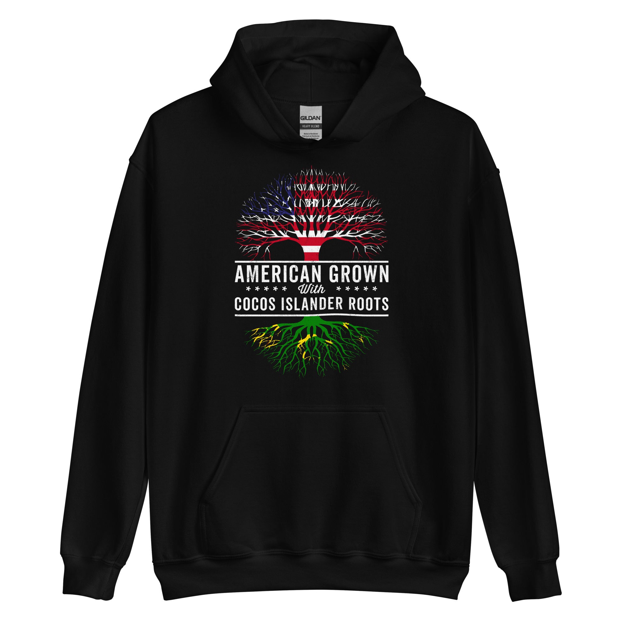 American Grown Cocos Islander Roots Flag Hoodie