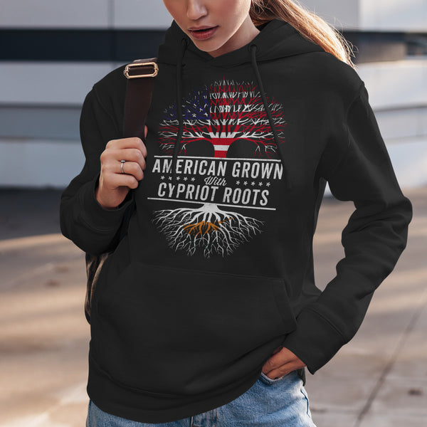 American Grown Cypriot Roots Flag Hoodie