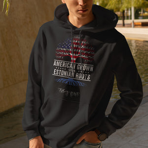 American Grown Estonian Roots Flag Hoodie