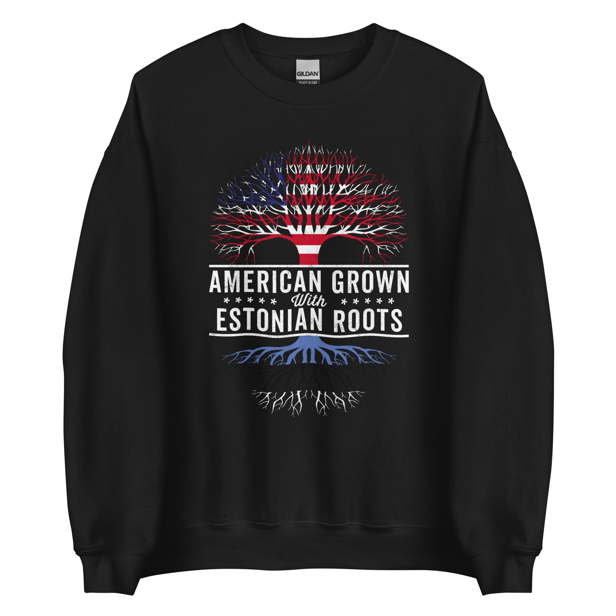 American Grown Estonian Roots Flag Sweatshirt