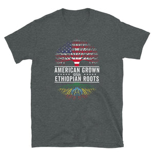 American Grown Ethiopian Roots Flag T-Shirt