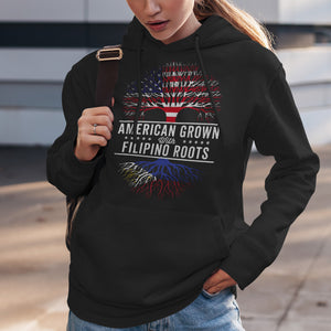 American Grown Filipino Roots Flag Hoodie