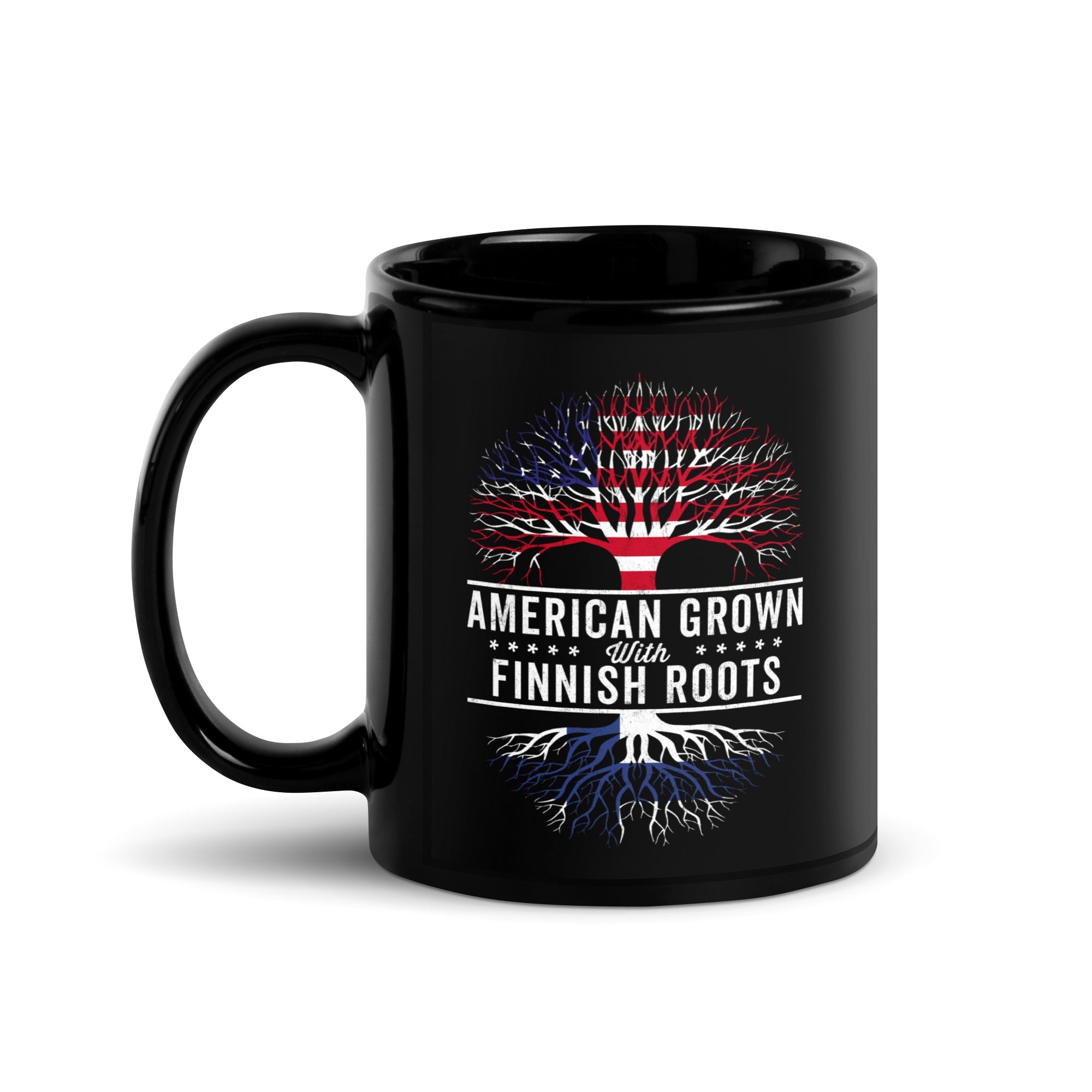 American Grown Finnish Roots Flag Mug