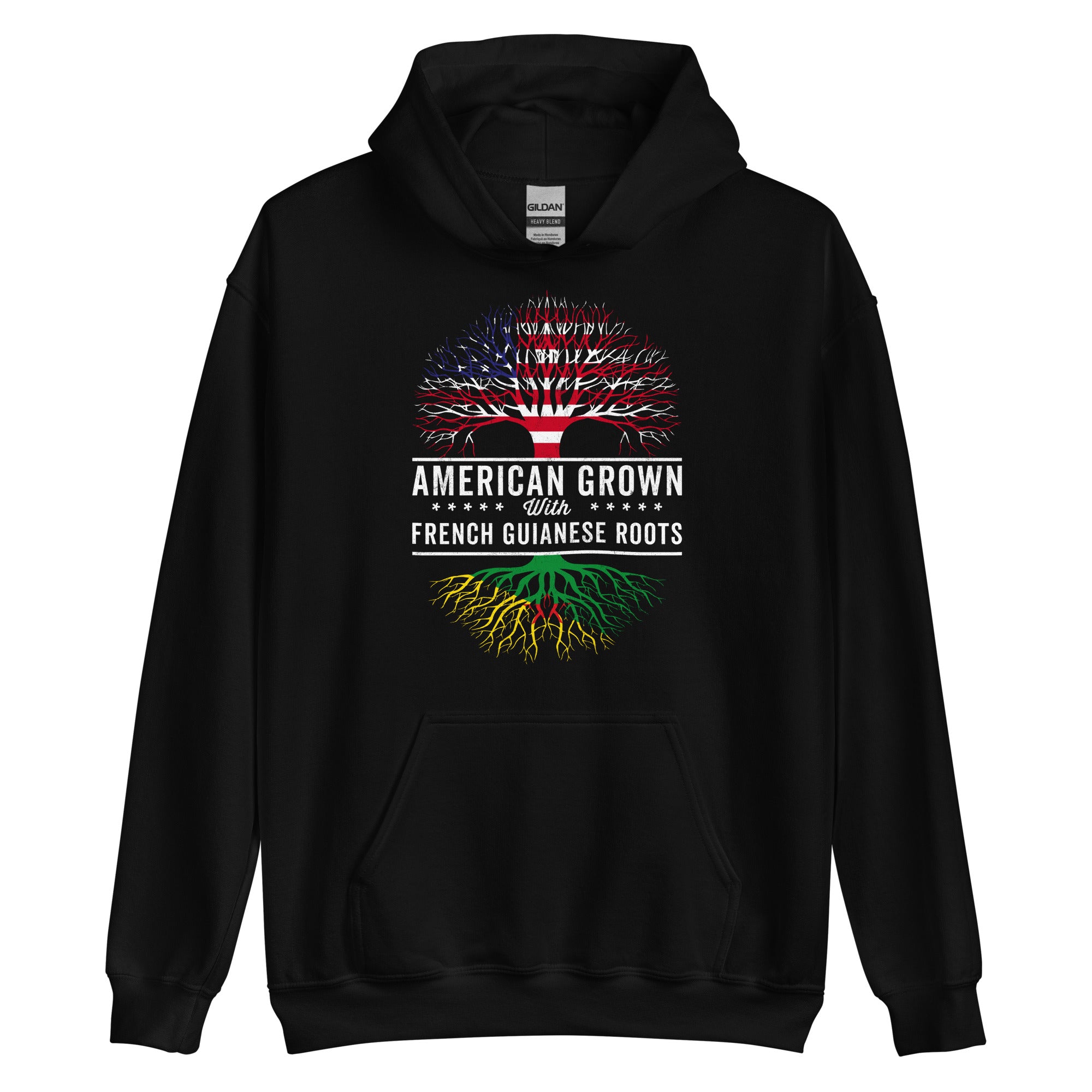 American Grown French Guianese Roots Flag Hoodie