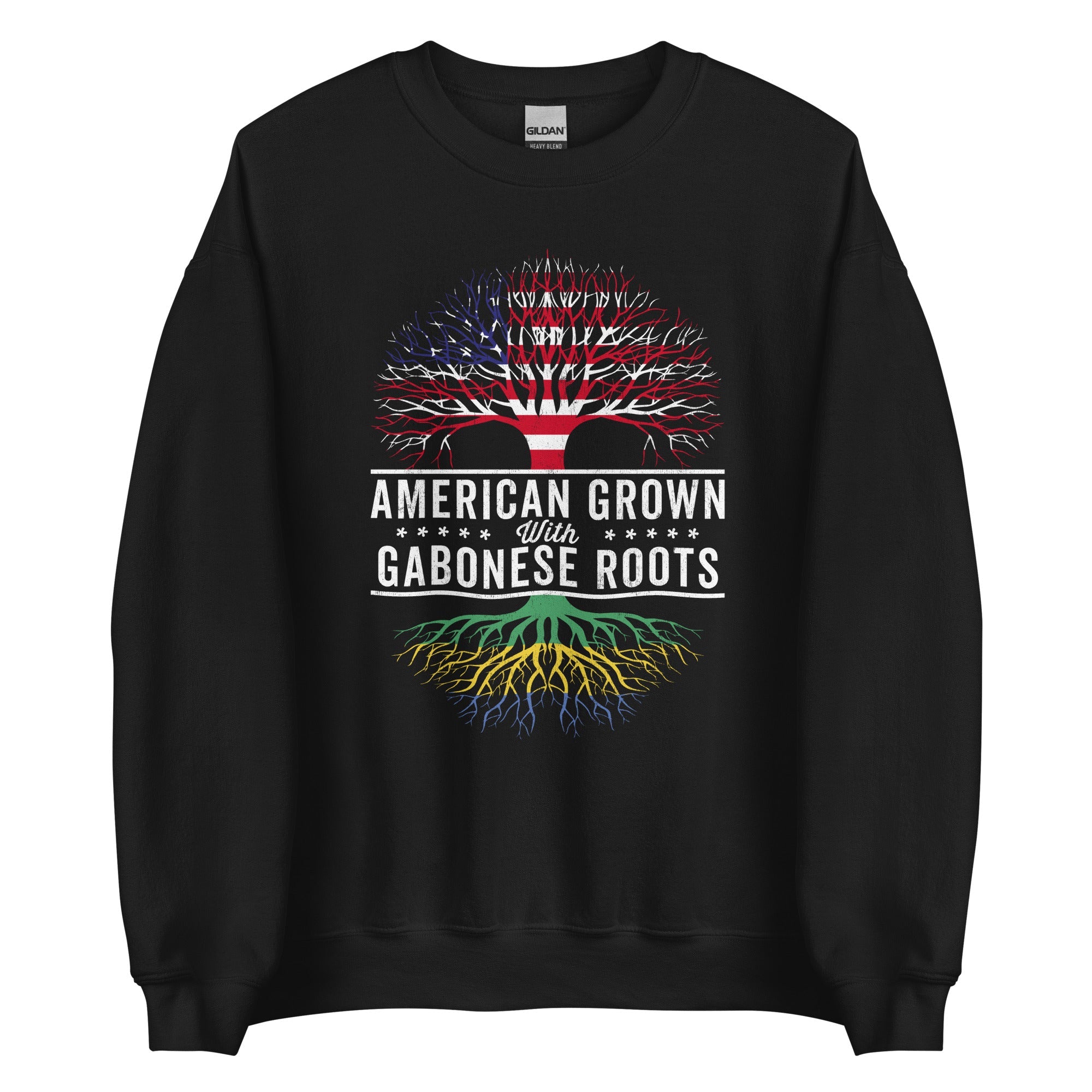 American Grown Gabonese Roots Flag Sweatshirt