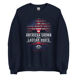 American Grown Laotian Roots Flag Sweatshirt