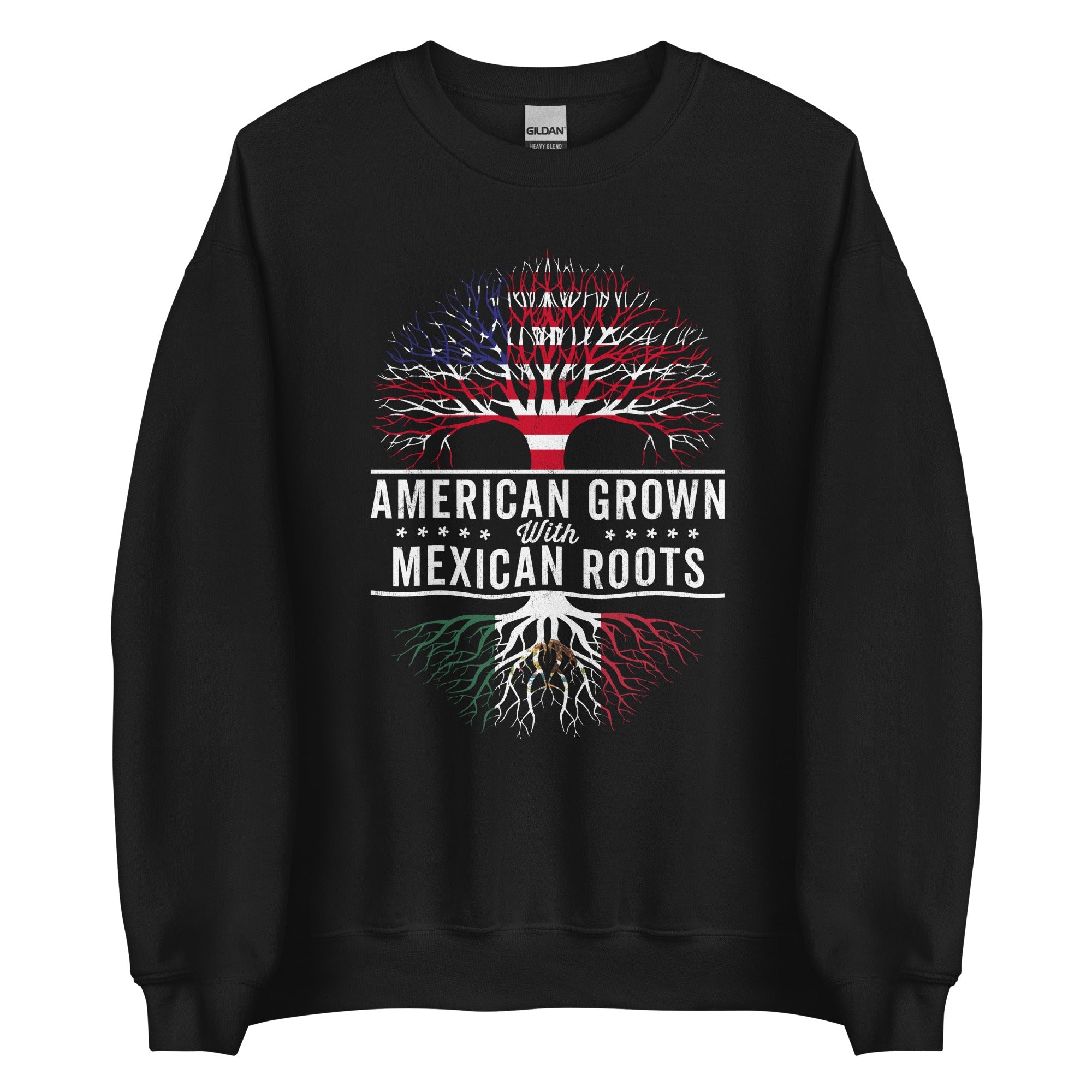 American Grown Mexican Roots Flag Sweatshirt