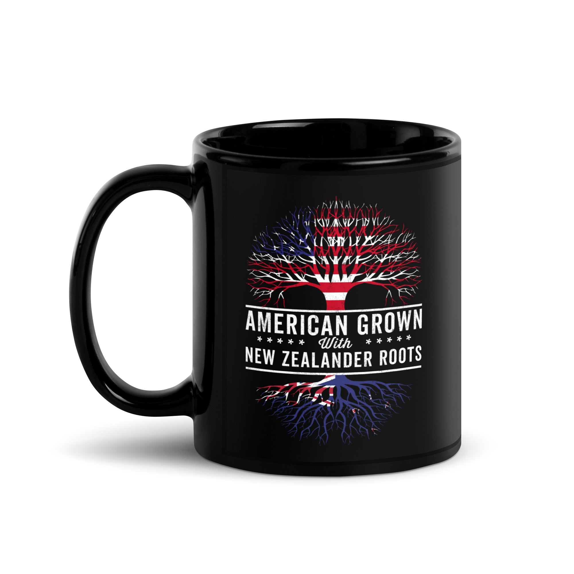 American Grown New Zealander Roots Flag Mug