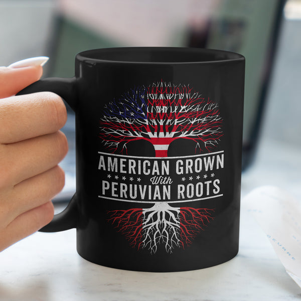 American Grown Peruvian Roots Flag Mug