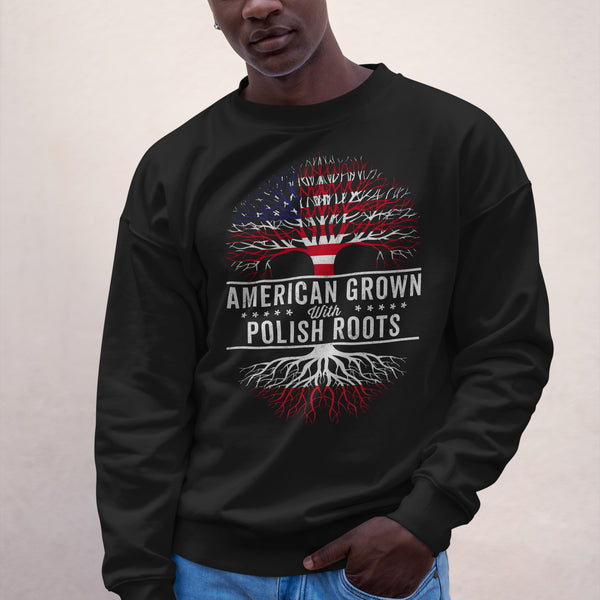 American Grown Polish Roots Flag Sweatshirt