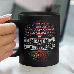 American Grown Portuguese Roots Flag Mug
