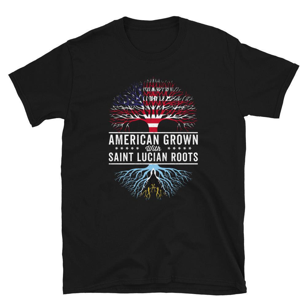 American Grown Saint Lucian Roots Flag T-Shirt