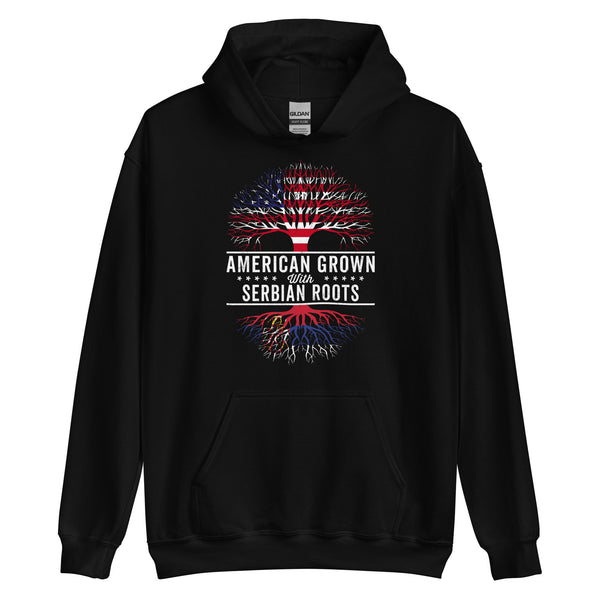 American Grown Serbian Roots Flag Hoodie