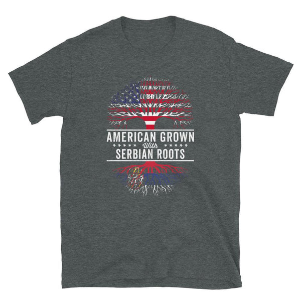 American Grown Serbian Roots Flag T-Shirt