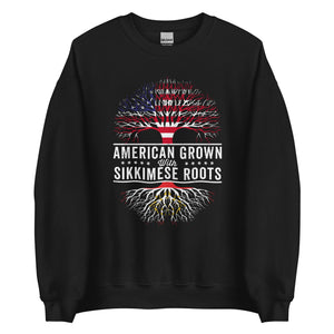 American Grown Sikkimese Roots Flag Sweatshirt