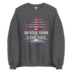 American Grown Slovak Roots Flag Sweatshirt
