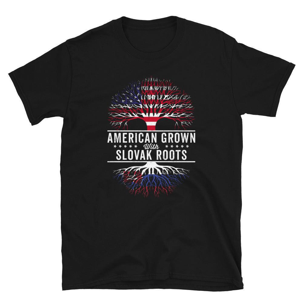 American Grown Slovak Roots Flag T-Shirt