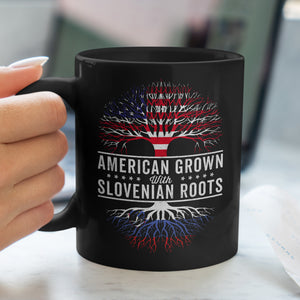 American Grown Slovenian Roots Flag Mug