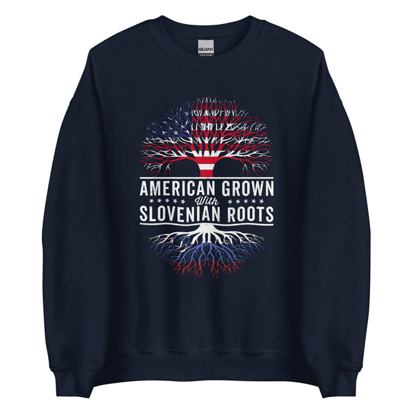 American Grown Slovenian Roots Flag Sweatshirt