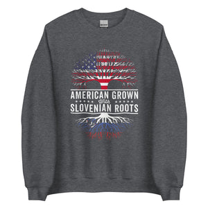 American Grown Slovenian Roots Flag Sweatshirt