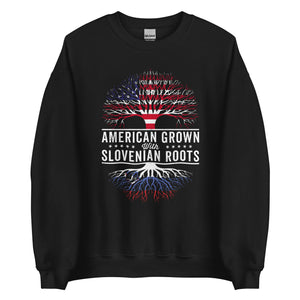 American Grown Slovenian Roots Flag Sweatshirt