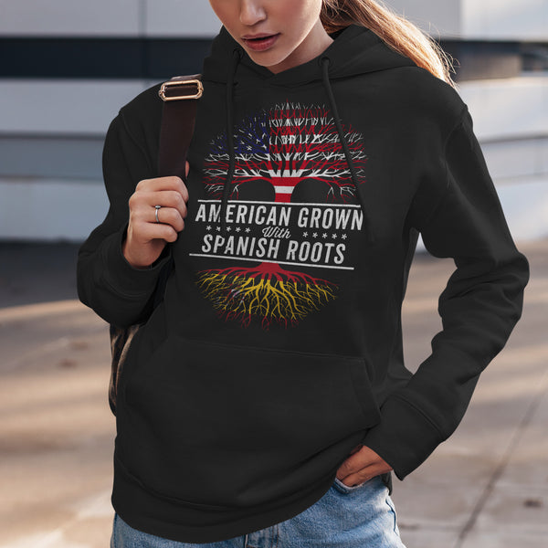 American Grown Spanish Roots Flag Hoodie
