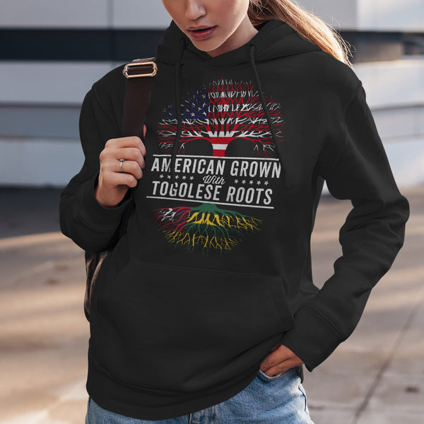 American Grown Togolese Roots Flag Hoodie