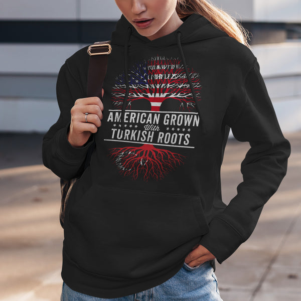 American Grown Turkish Roots Flag Hoodie