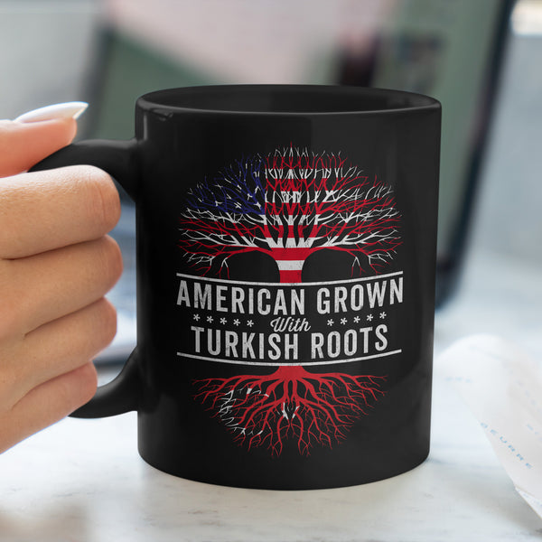 American Grown Turkish Roots Flag Mug
