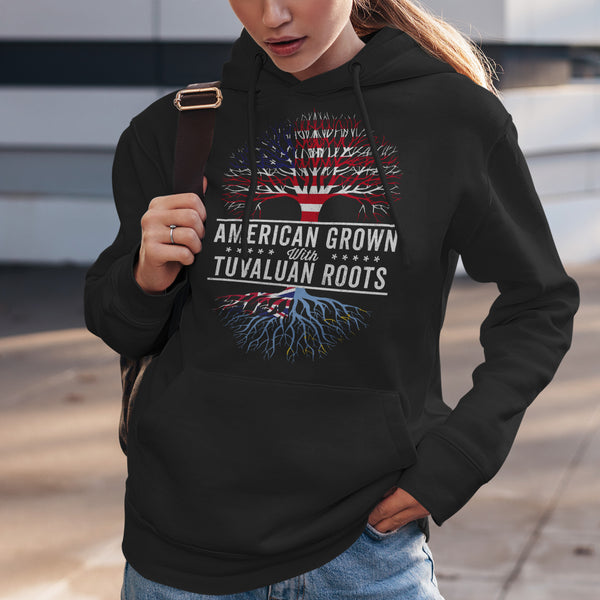 American Grown Tuvaluan Roots Flag Hoodie
