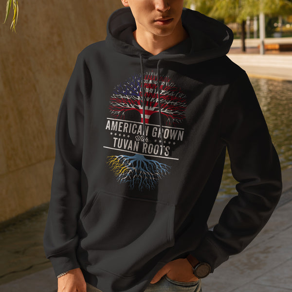 American Grown Tuvan Roots Flag Hoodie