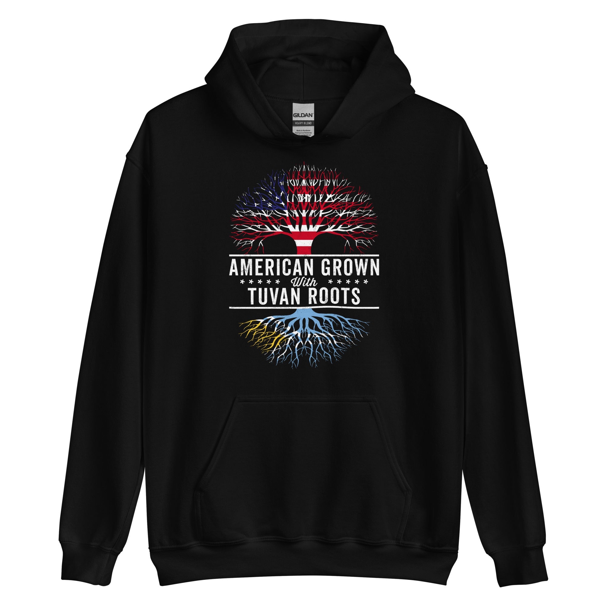 American Grown Tuvan Roots Flag Hoodie