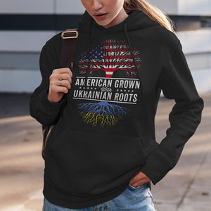 American Grown Ukrainian Roots Flag Hoodie
