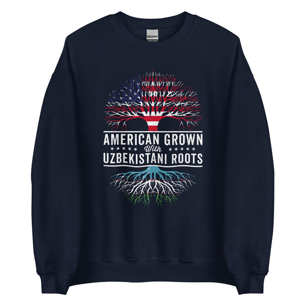 American Grown Uzbekistani Roots Flag Sweatshirt