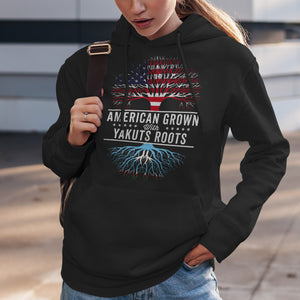 American Grown Yakuts Roots Flag Hoodie
