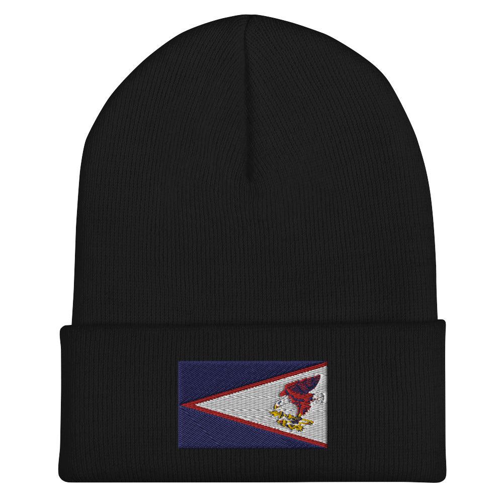 American Samoa Flag Beanie - Embroidered Winter Hat