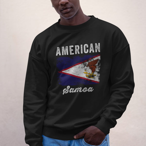 American Samoa Flag Distressed Sweatshirt