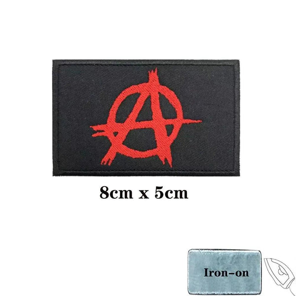 Anarchy Flag Patch - Iron On/Hook & Loop Patch