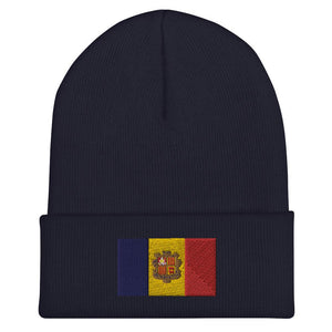 Andorra Flag Beanie - Embroidered Winter Hat